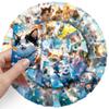 50 Cats Playing with Water Doodle Stickers Cartoon Cute Cats Gauze Decorative Water Cup Mobile Phone Case Computer Stickers