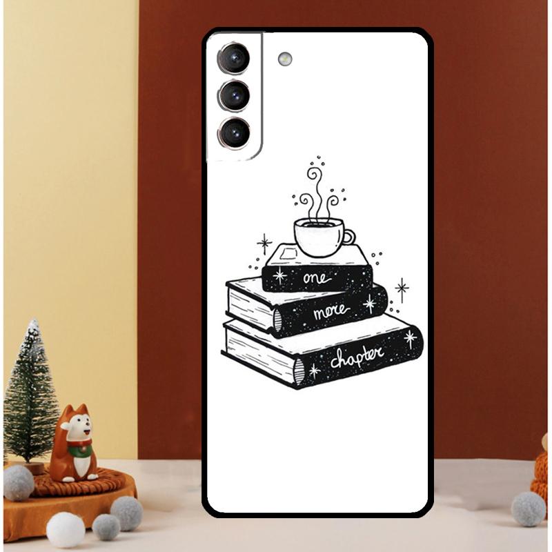 Books And Coffee Case For Samsung Galaxy S23 S24 Ultra S8 S9 S10 S22 Plus Note 10 20 Ultra S20 S21 FE Cover