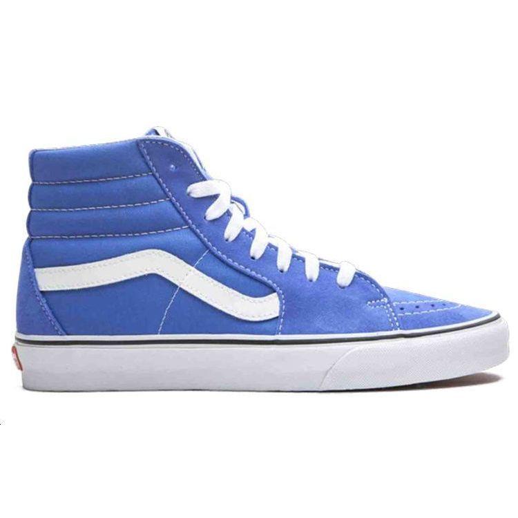 Vans Sk8 Canvas Trendy Casual Shock Absorbing Durable Lightweight Breathable High Top Skate Shoes Unisex Sneakers Light-Blue VN0A4U3C1UJ