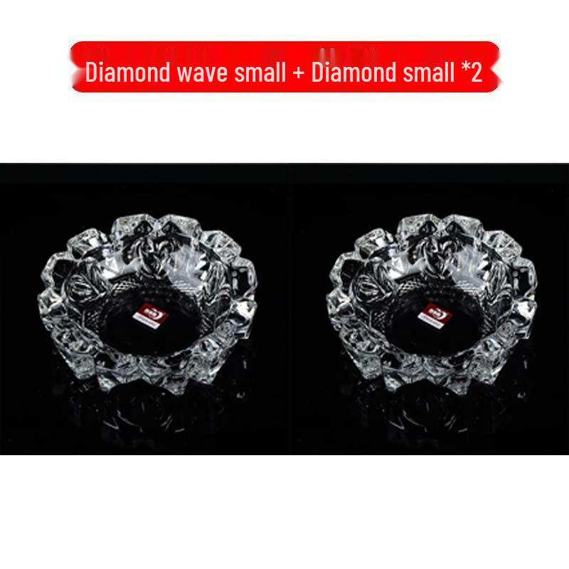 Buy One Get Two: Large Crystal Glass Ashtray for Home, Bedside, or Bar