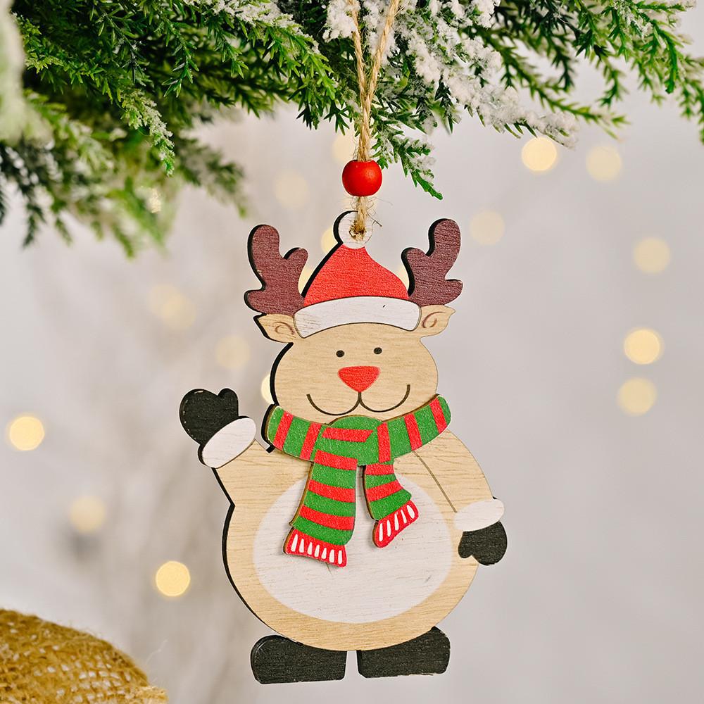 Trees Christmas Decoration Printed Wooden Shopping Mall Atmosphere Dress Up