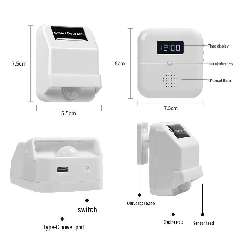 Induction Doorbell Sensor with Music Prompt for Home or Shop Use