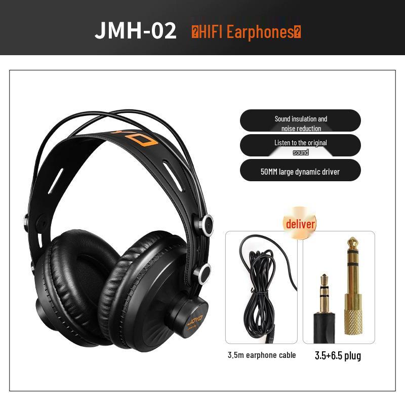 JOYO JMH-04 Over-Ear Monitor Headphones – Ideal for Electric Guitar, Piano, and Keyboard Practice