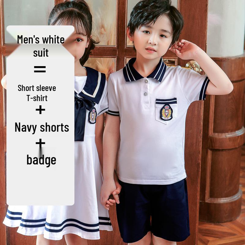 New British Style Kindergarten Summer Uniform Set for Boys and Girls – Ideal for School and Performances