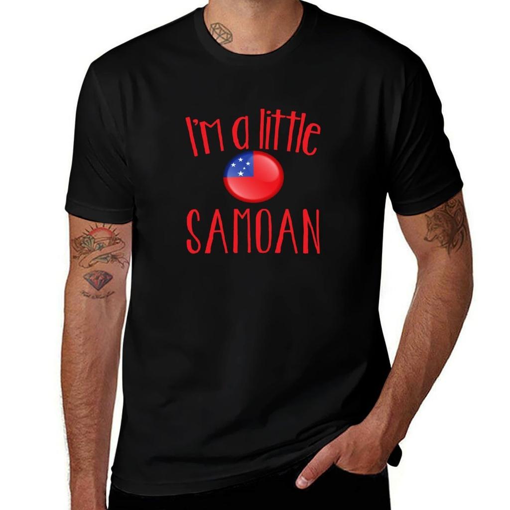 Im A Little Samoan With Samoa Flag Tshirt Large Size Soft Cotton Tshirt