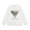 Casa Tennis Club Grafikprint Rundhals-Sweatshirt Unisex Lockere Passform Langarm Baumwoll-Oberteil Freizeitkleidung