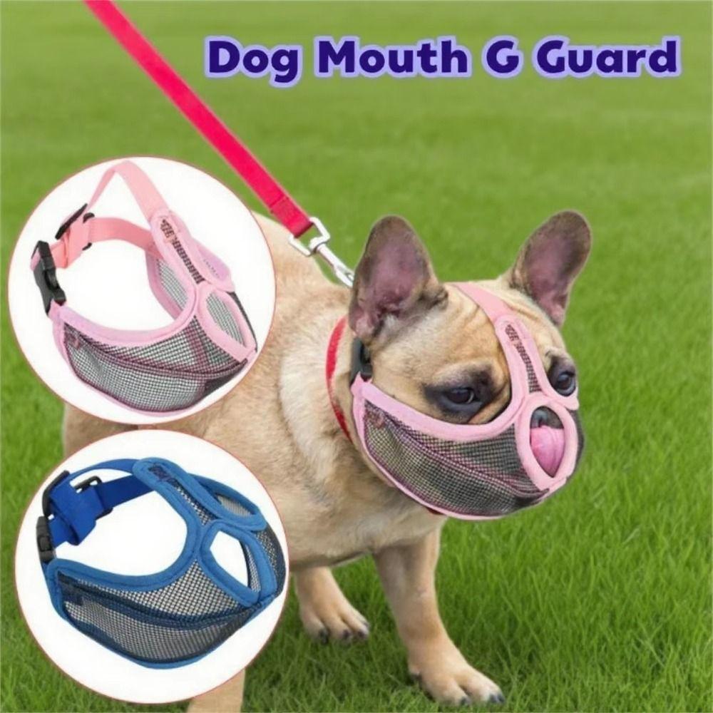 Breathable Mesh Dog Mouth Cover Adjustable Buckle Nylon Bulldog Mouth Mask Eco-friendly Soft Mesh Pet Mouth Cover