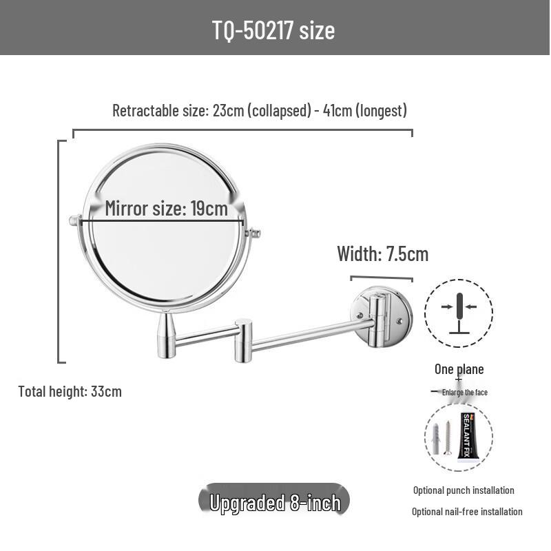 Silingfei Wall-Mounted Folding Extendable Makeup Mirror