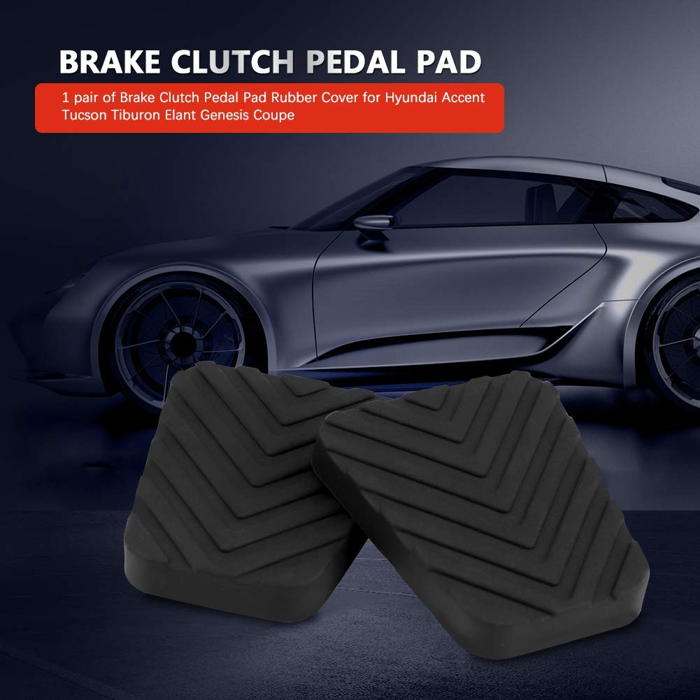 Akozon Brake Clutch Pedal Pads, Replacement for 1 Pair of Auto Rubber Brake Clutch