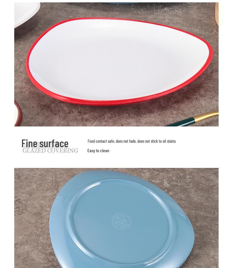 Melamine Porcelain Triangular Plate for Hot Pot & BBQ Restaurant Use