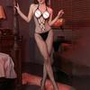 Damen Babydoll Hohl Netzstrumpfhose Dessous Netzstrumpfbody Durchsichtiges Hemdchen Bodys Strumpfhosen Strapshalter