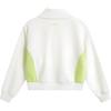 Li Ning Sports Trend Series Casual Color Block Polo Neck Pullover Sweatshirt Women Sweatshirt Off-White Acid-Green AWDU604-1