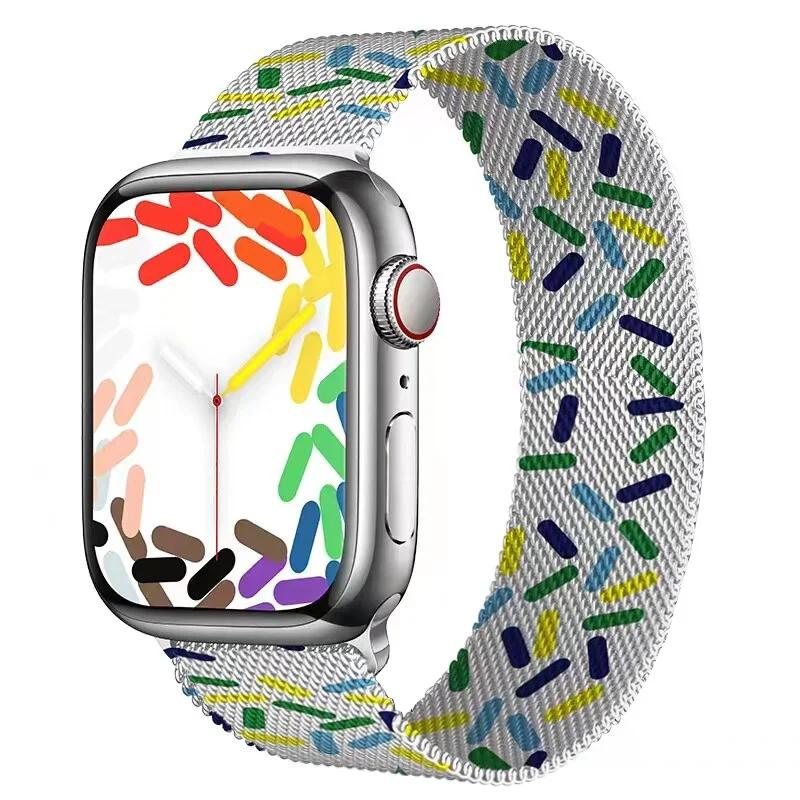 Pasek magnetyczny do zegarka Apple 9 8 7 41mm 45mm Ultra/2 49mm męski damski metalowy oddychający pasek do iWatch 6543SE 44mm 40mm 42mm