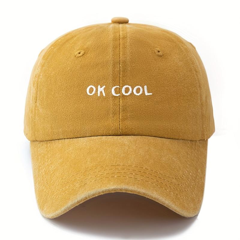 

Baseball cap with simple printed letters for men and women, suitable for outdoor leisure, sun protection, duckbill cap Adjustable жовтий
