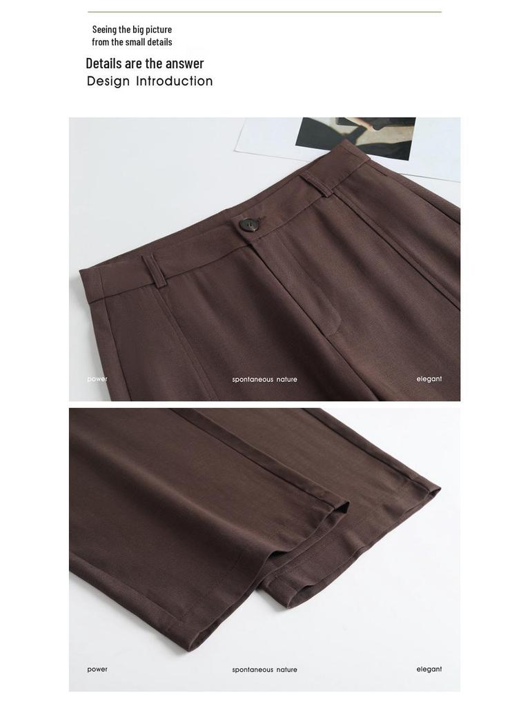 Neuer Eingang Schlankmachende High-Waist Hosen mit Fall - Vielseitiges Schlankes & Weiter Bein Design für Freizeitkleidung