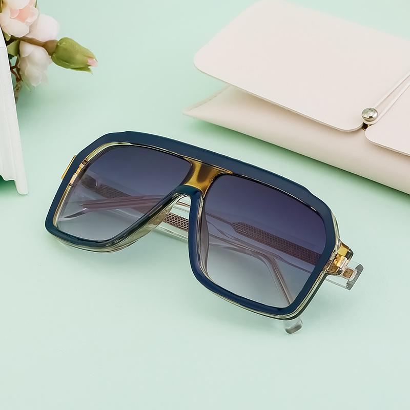 Oversized Square Sunglasses for Men Classic Luxury Brand Trendy Metal Big Frame Goggles Eyewear Stylish Sun Glasses