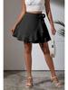 One Piece Lace Up Skirt High Waist Solid Color Ruffled Edge Short Skirt Cross-border Women's Clothing