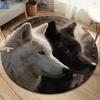 Runder Wolf-Teppich, Teppich für Wohnzimmer, Schlafzimmer, Sofa, Spielzimmer-Dekor, Rutschfeste Bodenmatte