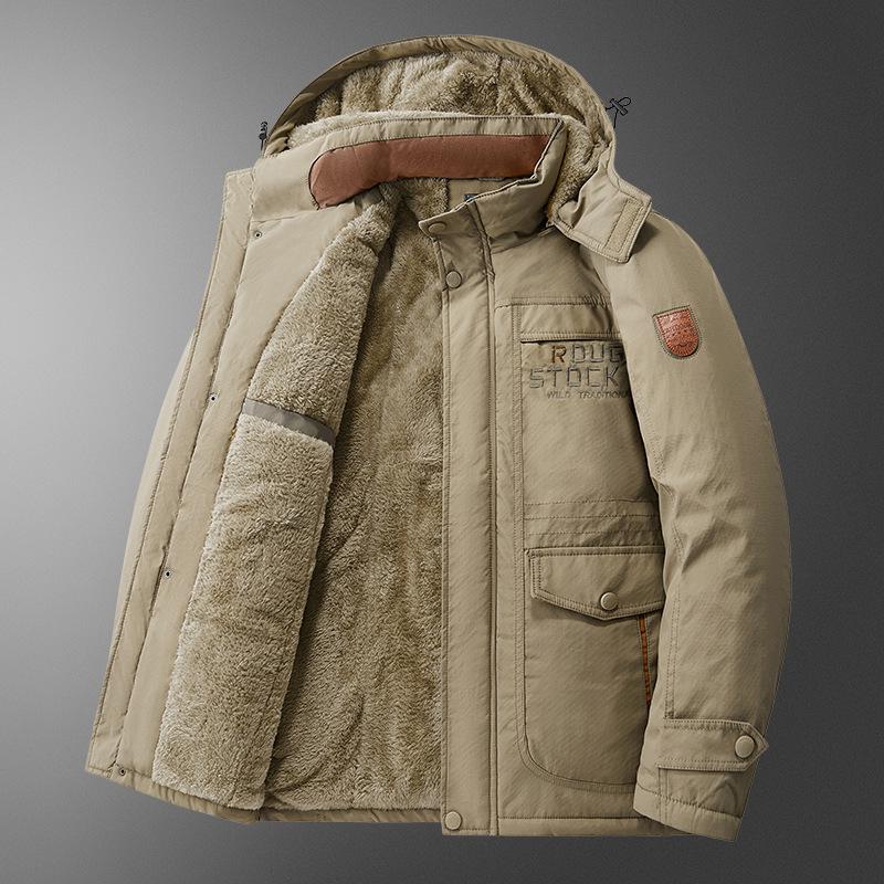 Men's Thickened Cotton Winter Jacket - Loose, Plus Size, Cold-Resistant, Warm Outerwear for Middle-Aged and Elderly