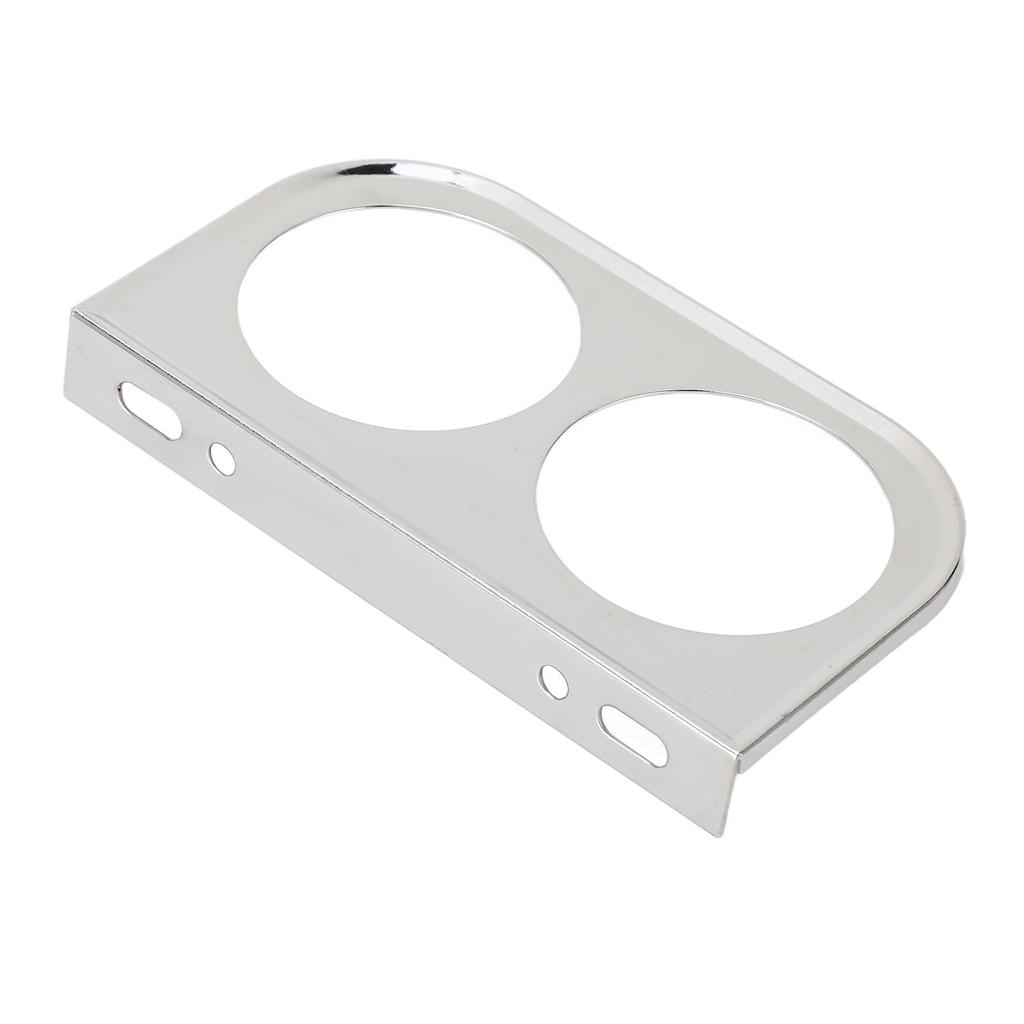 2 Hole Gauge Panel Gauge 2?116 Inch 52MM Universal Metal Car Meter Mount Instrument Panel Silver