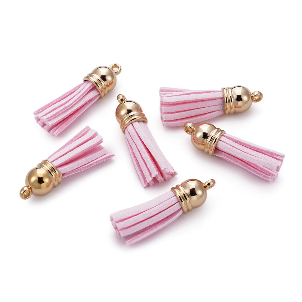 20pcs/lot 38mm Tassel Vintage Leather Tassels Fringe Pendant For DIY Keychain Jewelry Making Supplies Charms Accessories