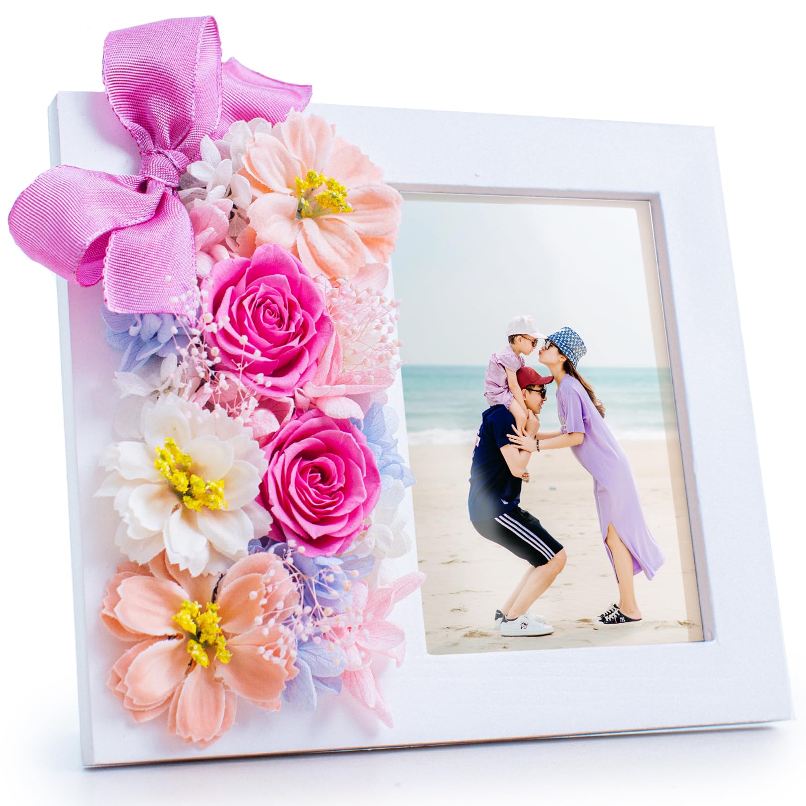 

Hanaya Leisure Preserved Flower Photo Frame, Stylish, Popular Gift for Weddings, Anniversaries, and Baby Showers, Rose Pink