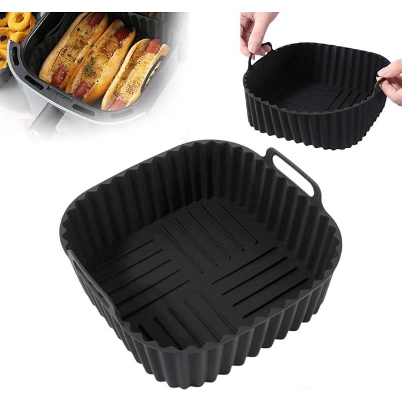Non-Stick Air Fryer Silicone Liner Tray Reusable Baking Mat for Most Air Fryers Ovens Microwaves Baking Airfryer Accessories
