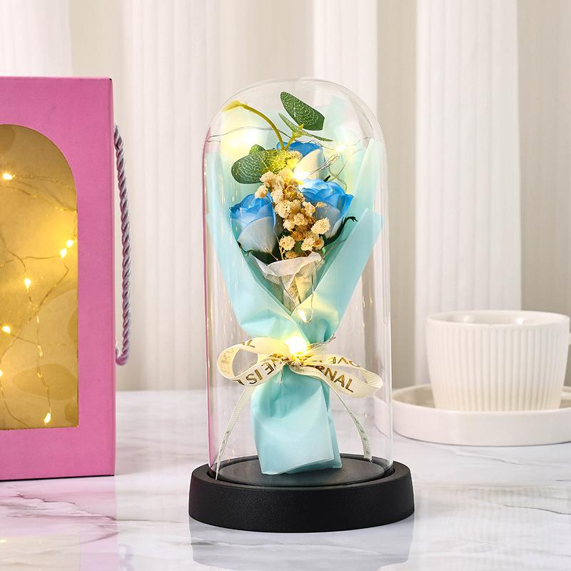 Eternal Rose Acrylic Cover Ornament Gift Box 110 Mother's Day Gift Soap Flower Creative Dried Flower