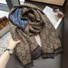 Khaki Drill Denim Color Block Double-Sided Thickened Faux Sheepskin Scarf Winter Warm Neck Warmer Dual-Purpose Shawl