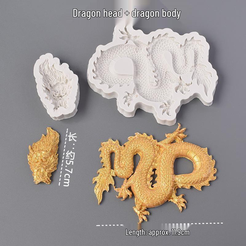 Silicone Dragon and Clouds Fondant Cake Mold for Baking