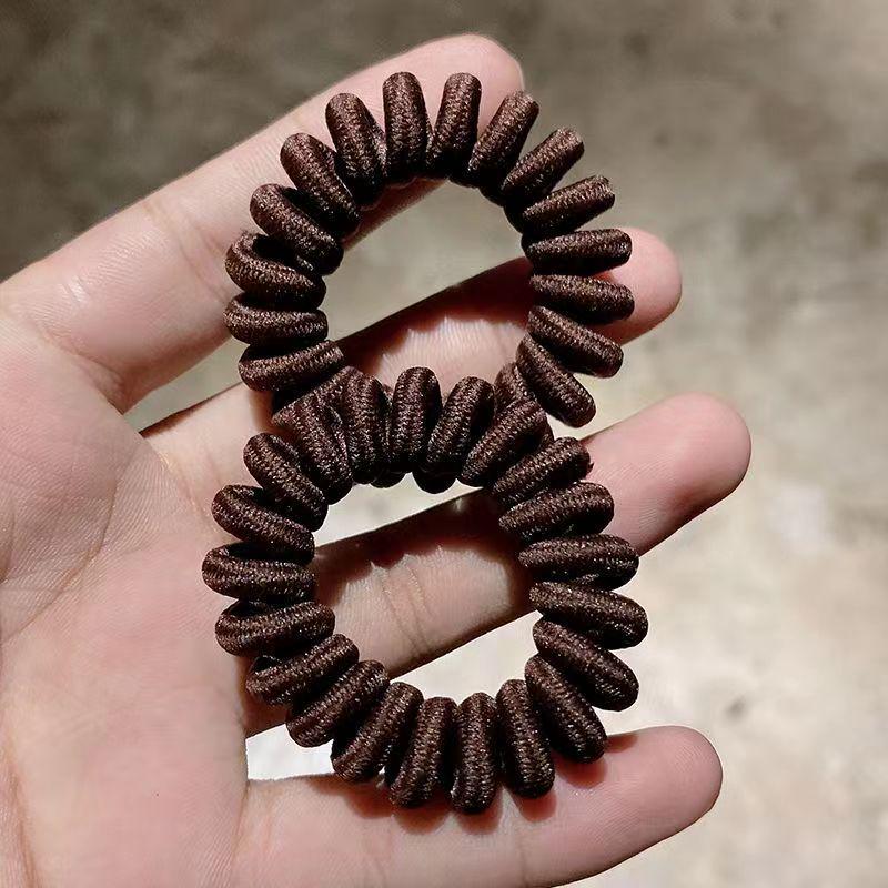 Élastique à cheveux coréen: Corde à ressort en tissu sans couture pour filles