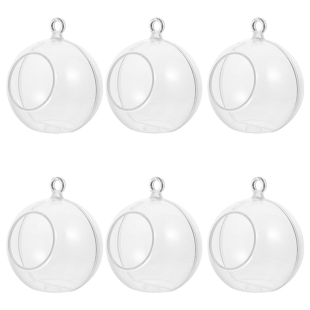 8 Pcs Decorative Hanging Ball DIY Christmas Tree Decorations Clear Ornaments Balls Electronic Delicate Decors Plastic
