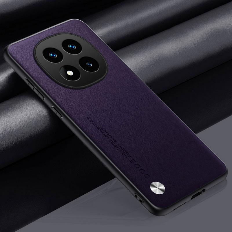 

Простой кожаный чехол для Xiaomi Redmi Note 14 Pro + 13 Pro 12 Pro + 11T Pro 11S 11E 11 10 Pro Max роскошный жесткий чехол для телефона Fundas Redmi Note 14 Pro темно-фиолетового