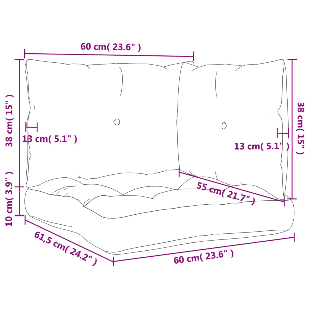 Pallet Cushions 3 Pcs Leaf Pattern Oxford Fabric