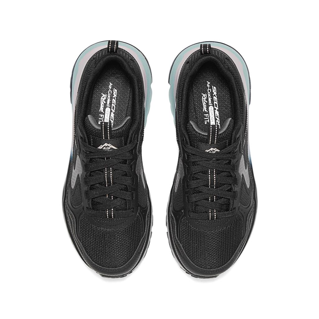 Skechers DLUX Journey Fabric Synthetic Leather Comfortable Versatile Durable Low-Top Hiking Shoes Women hiking shoes Black Green 180223-BKRG
