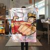 One Piece Character Print Flannel Blanket,High Quality Comfortable for All Seasons,Home Decor,Warmth and Comfort,Perfect for Christmas Gifts