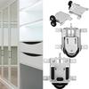 Sliding Cabinet Door Roller Pulley Replacement Kit 2 Pair with Adjustable Height and Iron Alloy Construction for Durability