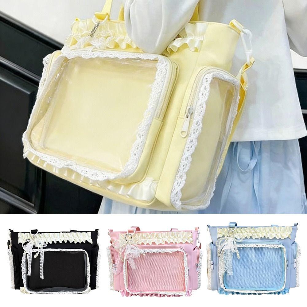 Cute Japanese Ita Bag Transparent Large Capacity Lolita Shoulder Bag Tote Handbag Women