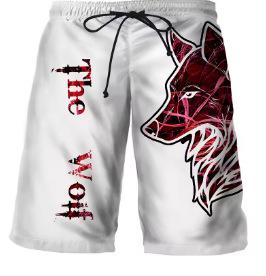 Quick drying for men and children, sports swimming trunks with tiger, lion and wolf designs, surfing XXS