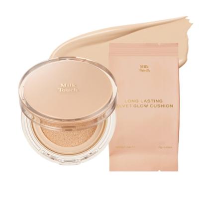 Milk Touch Long Lasting Velvet Glow Cushion Original 13g + Refill 13g, No. N02 Light Bay..., 1 Set