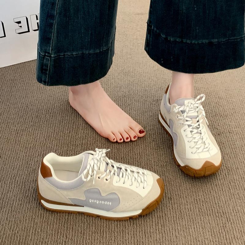 Retro Forrest Gump training shoes women's platform flower stray shoes 2025 new breathable versatile casual sports jogging shoes