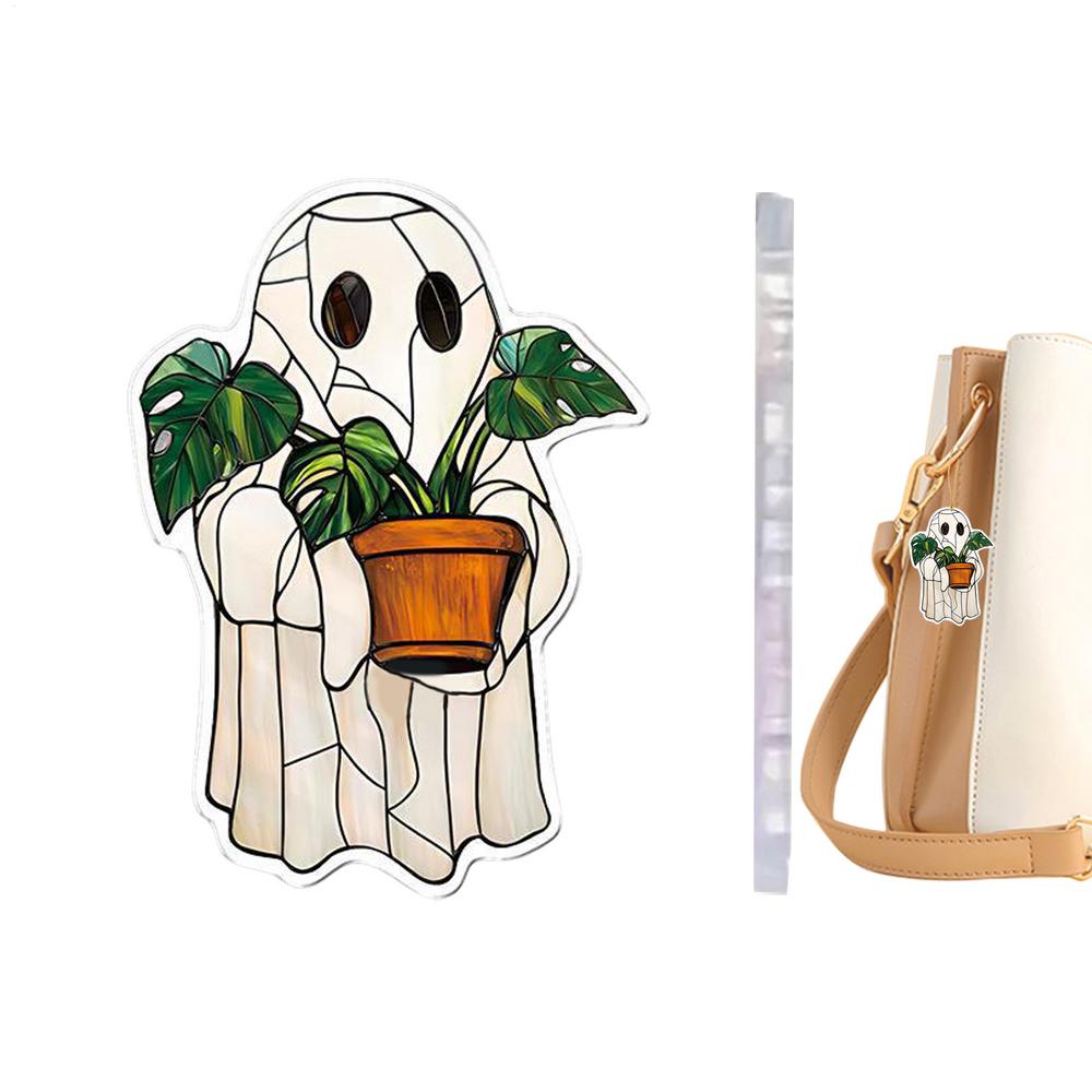 Ghost Ornaments For Tree Reading Ghost Halloween Tree Ornaments Bag Charm Halloween Decorations 2D Acrylic For Indoor Outdoor