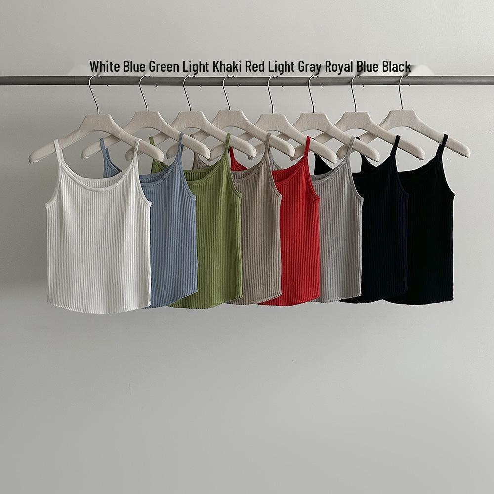

EVERTRUE Women s Slim Fit Sleeveless Knit Tank Top - 2026 Korean Style Spring Collection One Size чёрный