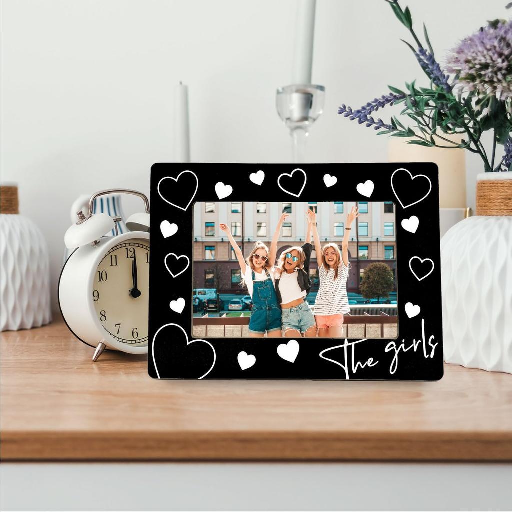 Best Friends Picture Frame - The Girls Friend Besties Wooden Photo Frame 4x6, Friend Soul Sister Gifts