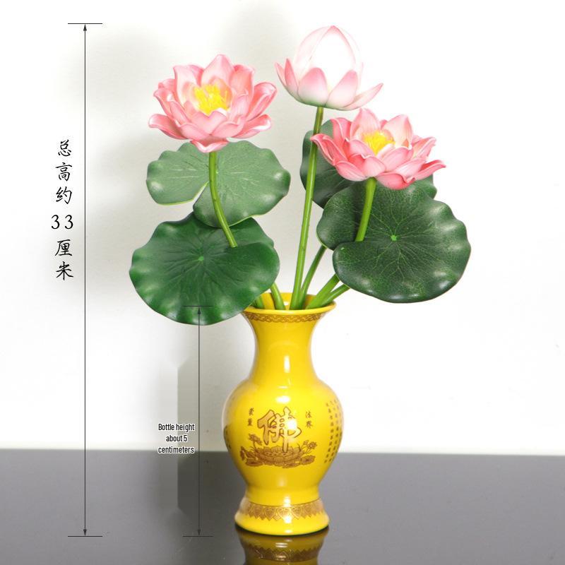 Petites Fleurs Artificielles Décoration Lotus Lys pour Maison & Offrandes à Bouddha