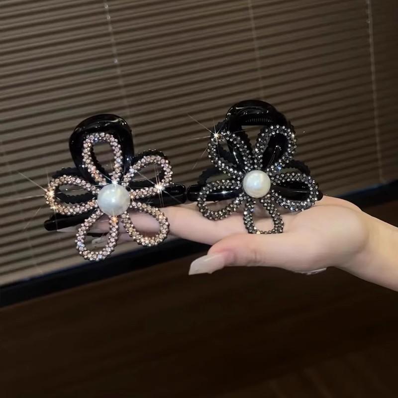 2pcs/set Elegant Rhinestone Hollow Flower Hair Claws For Women Girls Sweet Hair Ornament Hair Clips Hair Accessories