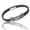 Geometric Tight Braid Texture Bracelets Punk Relief Pattern Magnetic Buckle Stainless Steel Weaving Jewelry Gifts for Men Daily