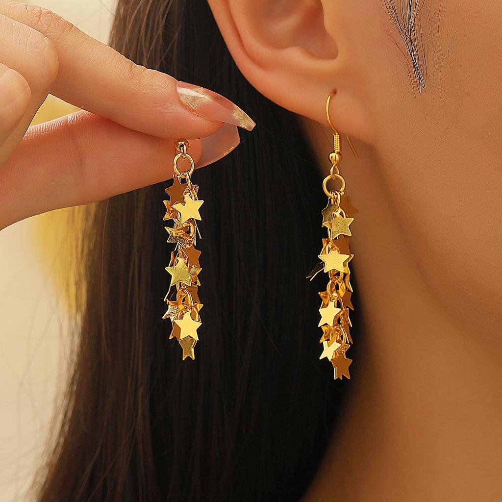 Luxury Rhinestone Floral Tassel Dangle Earrings for Women - French & American Style