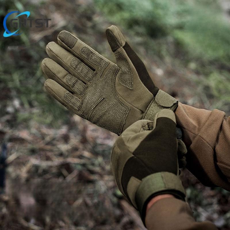 Black Tactical Gloves Men Outdoor Hunting Hiking Climbing Sports Camping Combat Anti-skid Cycling Bike Full Finger Mittens Women