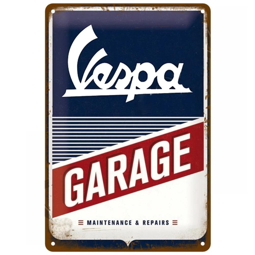 BarArtPro Vespa Tin Sign Art Decor Motorcycles Printed Metal Plaque - Vintage Pin Up Wall Art for Pub Interiors & Cafe Ambiance